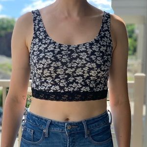Floral Scoop Neck Croptop